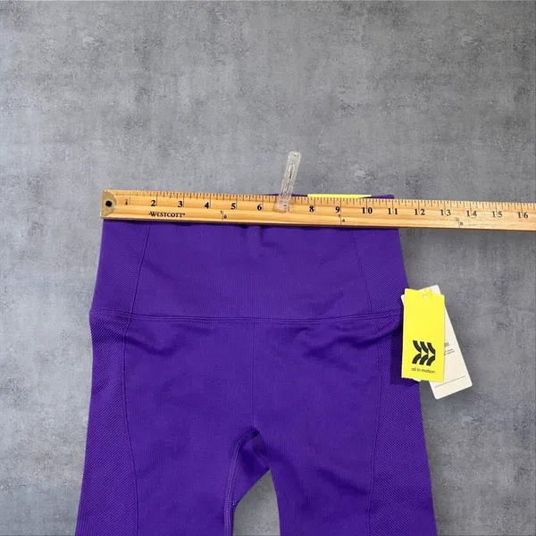 NEW All in Motion Shorts‎ Tank Top Set Women S Purple Ribbed High Waisted Crop - Image 6