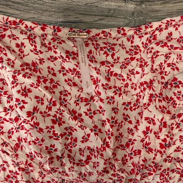 Free People One Fine Day Mini Dress in Tea‎ Combo Floral Vintage Tiered Sz small - Image 4