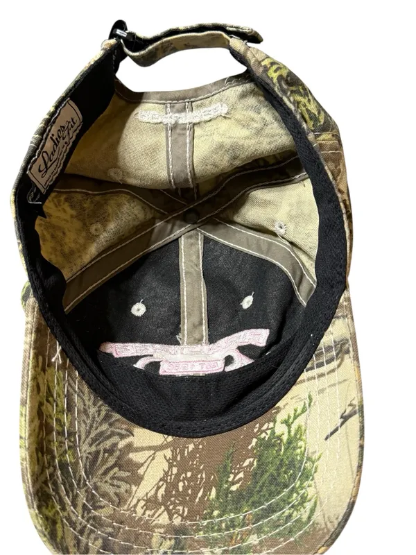 Realtree Womens Camo Hat Pink Embroidered Logo Strapback Hunting Cap Adjustable - Image 5