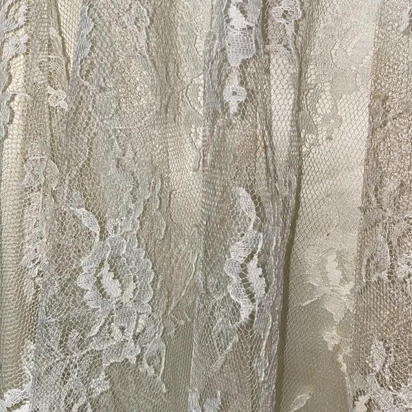 80s VINTAGE JESSICA MCCLINTOCK GUNNE SAX CREAM LACE WEDDING DRESS - Image 2