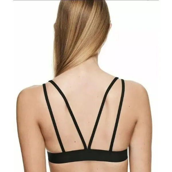 Victoria's Secret PINK Bralette Medium Lined Black Gold Logo Band Bra - Image 2