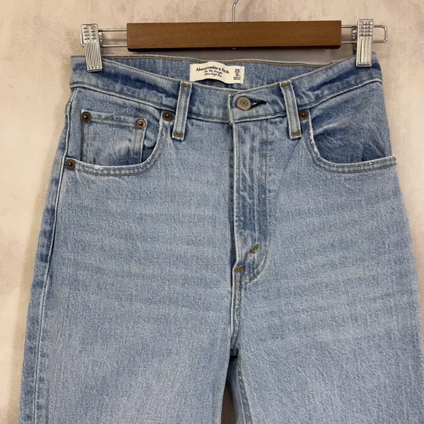 Abercrombie Fitch 90s Straight Jean Women 25/0S Distressed Ultra High Rise Indie - Image 3