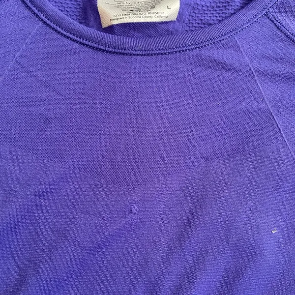 Athleta Women's Blue Long Sleeve Floral Compression Fitness Pullover Large - Image 3