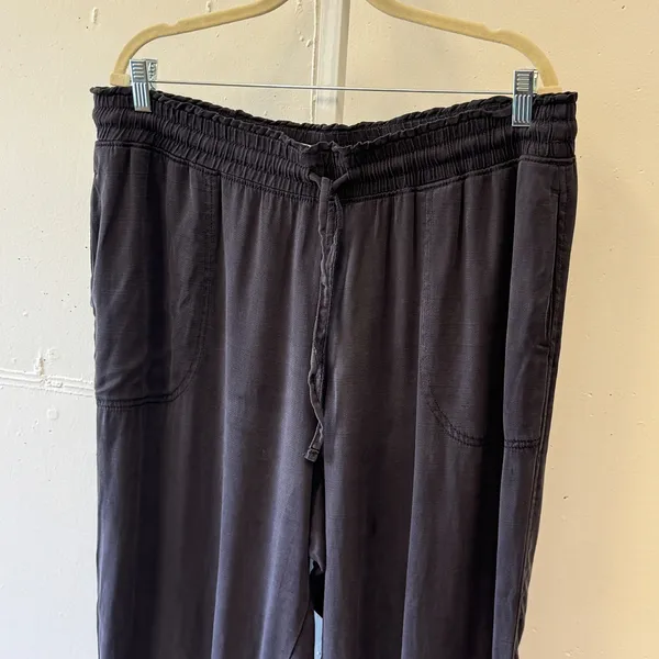 Sonoma Goods For Life Women's XL Gray Lyocell Linen Blend‎ Jogger Pants Cropped - Image 3