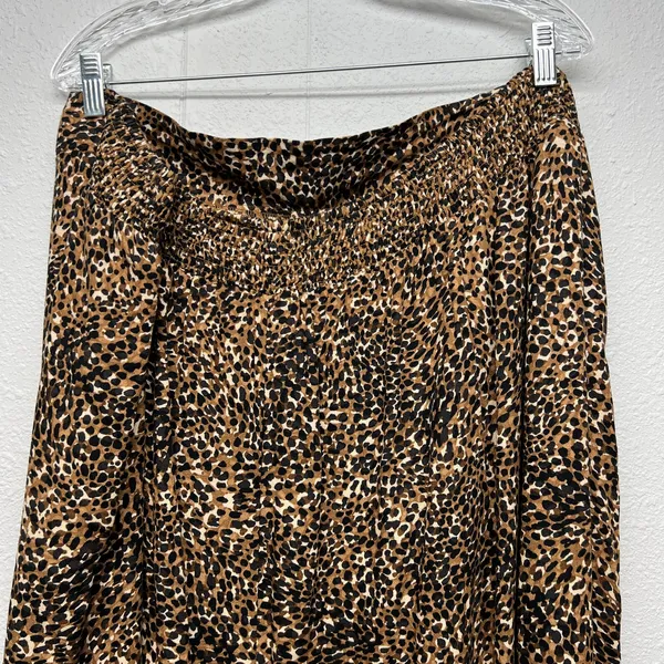 Old Navy Animal Print Pull On Midi Skirt Womens 3X Side Pockets Workwear Casual - Image 6