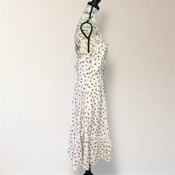 Hutch White Floral Mini Dress Crossback Straps Milkmaid Spring‎ Wedding Guest - Image 5