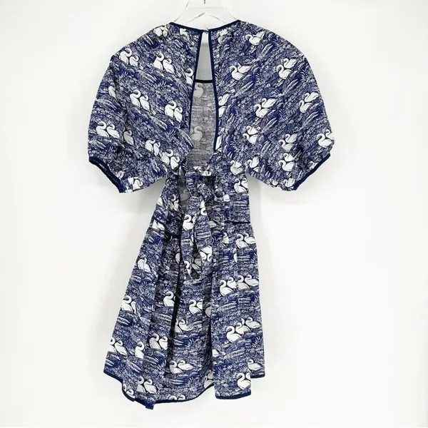 NWT Laura Ashley x Urban Outfitters Swan Puff Sleeve Mini Dress‎ XS Cottagecore - Image 3