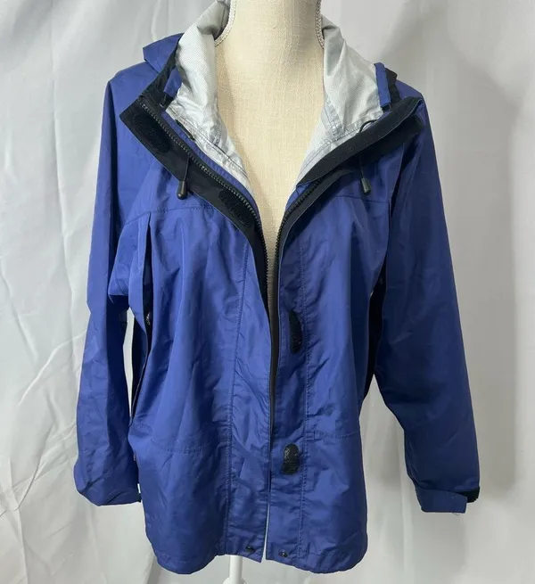 LL Bean navy blue wind breaker jacket - Image 2