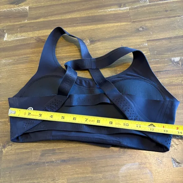 Lululemon Womens Adapt The Strap Sports Bra Black Logo Straps M Flawed Padded - Image 5
