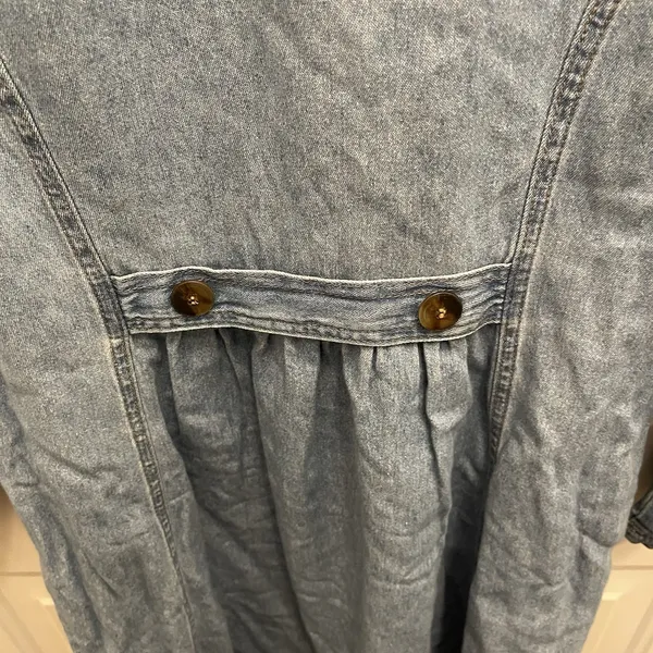 Coldwater Creek Chambray Denim‎ Maxi Dress Size S Y2K Western Modest Prairie - Image 6
