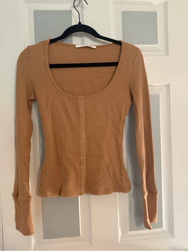 Altar’d State Waffle Knit Henley - Image 2