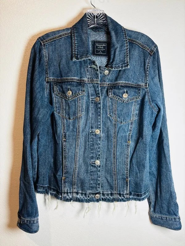 Abercrombie & Fitch Classic Blue Denim Jacket - Size M - Image 3