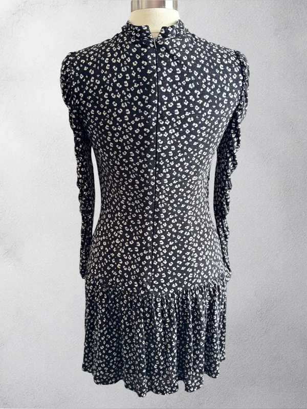 REBECCA TAYLOR Long-Sleeve Mini Cheetah Jersey‎ Dress, Medium - Image 7