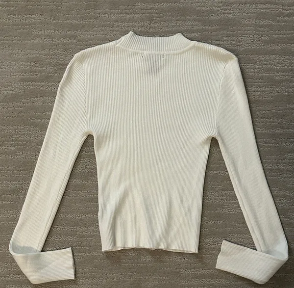 White Long Sleeve Turtle Neck - Image 3