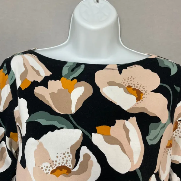 Ann Taylor Floral Top 3/4 Sleeves Boat Neck Size XS Rayon Stretch Jersey Graphic - Image 12