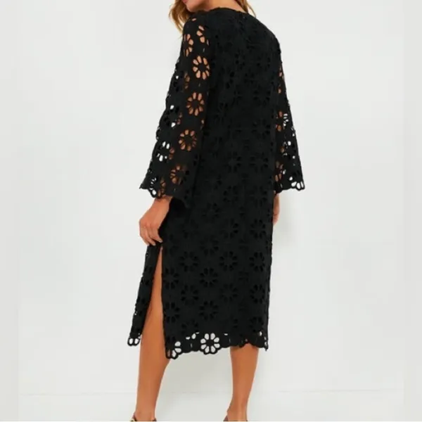 NWT Tuckernuck Hutton Midi Dress Noir Eyelet Lace Black Cocktail Dress S - Image 4