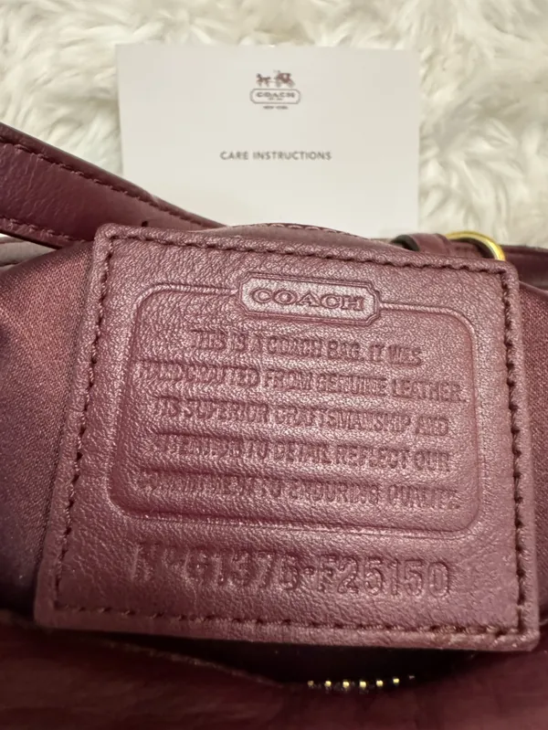 Coach Burgundy Leather Camera Crossbody with Gold Hardware - Image 6