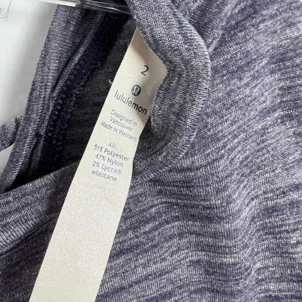 Lululemon Laced With Intent Long Sleeve Heathered Black Grape Size 2 EUC L2152 - Image 7