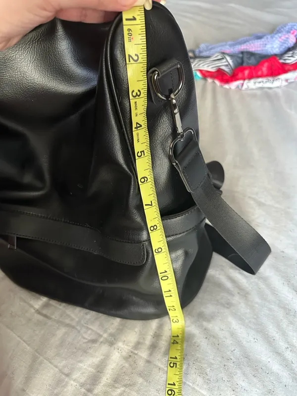 Black faux Leather Backpack - Unbranded - Image 12