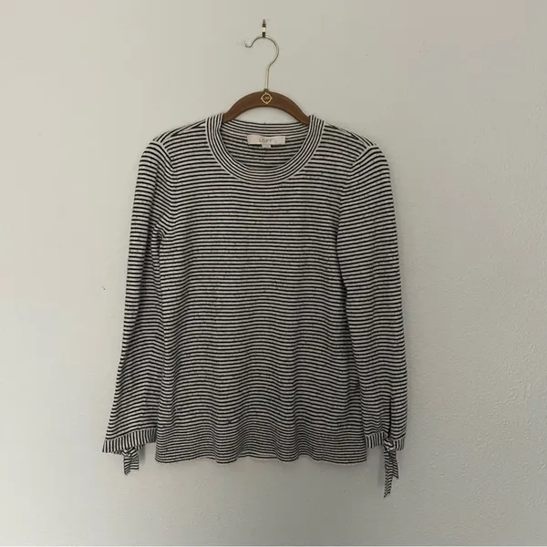 LOFT Black & White Stripe Sweater - Image 2