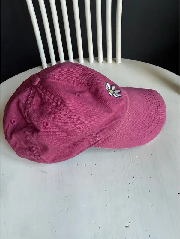 Life is Good Pink Daisy Embroidered Baseball Cap - Image 5