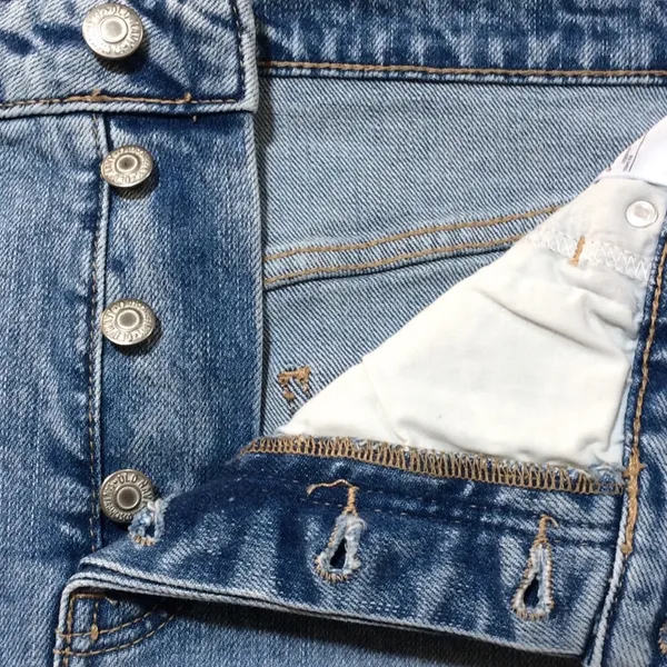 Old Navy High-Waisted Button-Fly Raw-Hem Jean Skirt - Image 4