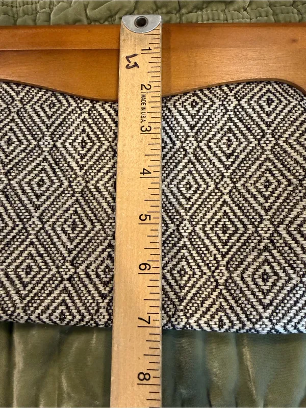 Urban Expression Wood Frame Clutch Black White Geometric Boho Retro Bag - Image 9