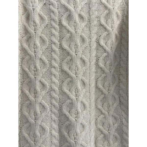VTG The Limited Angora Lambswool Cable Knit Sweater Cream Ivory L Scoop Neck Y2K - Image 10
