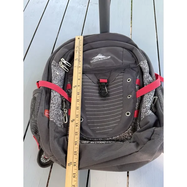 HIGH SIERRA Unisex Tactic Backpack 17” Laptop Pocket Gray Red Outdoor Travel Bag - Image 15