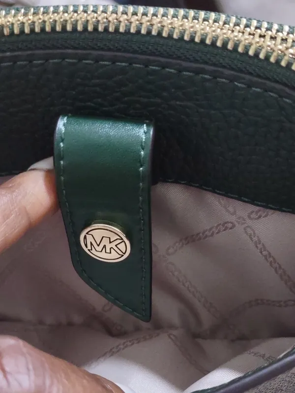 Michael Kors Brown Logo Crossbody with Green Trim Brand New - Image 4