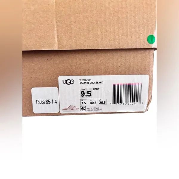 UGG Women's Zayne Crossband Slide Platform Sandal Sz 9.5 Rose Gold Cushion NIB - Image 4