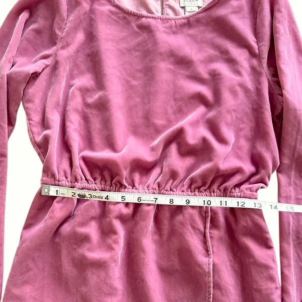 J.Crew Velvet Dress Long Sleeve Tulip Hem Pink Mauve Party Cocktail Size‎ 2 - Image 7
