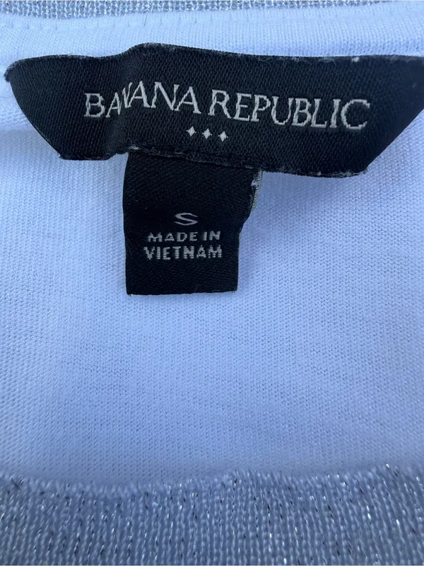 Banana Republic White Tank with Gray Trim - Image 7