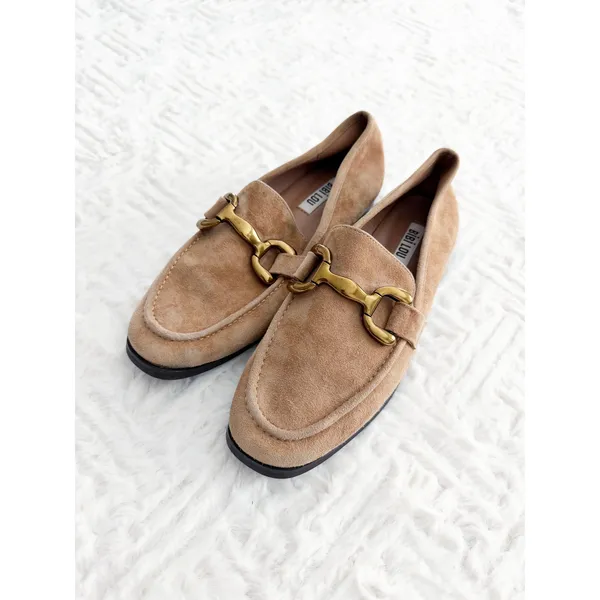 BiBi Lou Zagreb Beige Suede Horsebit Loafers Quiet Luxury Old Money Preppy Chic - Image 2