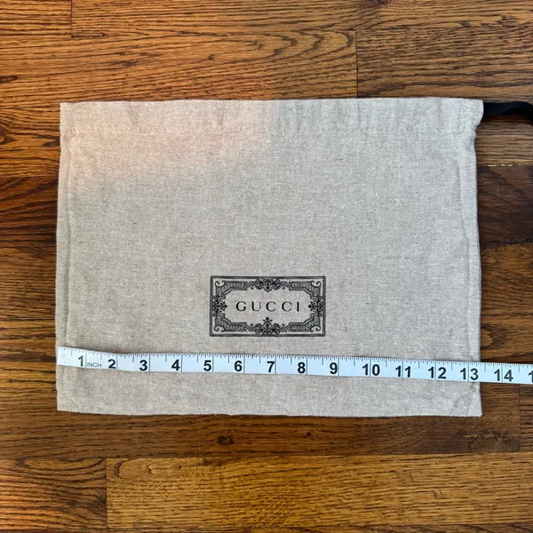 GUCCI Drawstring Dustbag Small Tan‎ and Black - Image 9