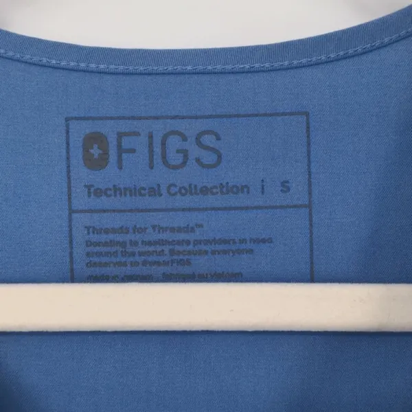 Figs Women's Casma Three-Pocket Scrub Top Size Small Blue V Neck Hospital Office - Image 4