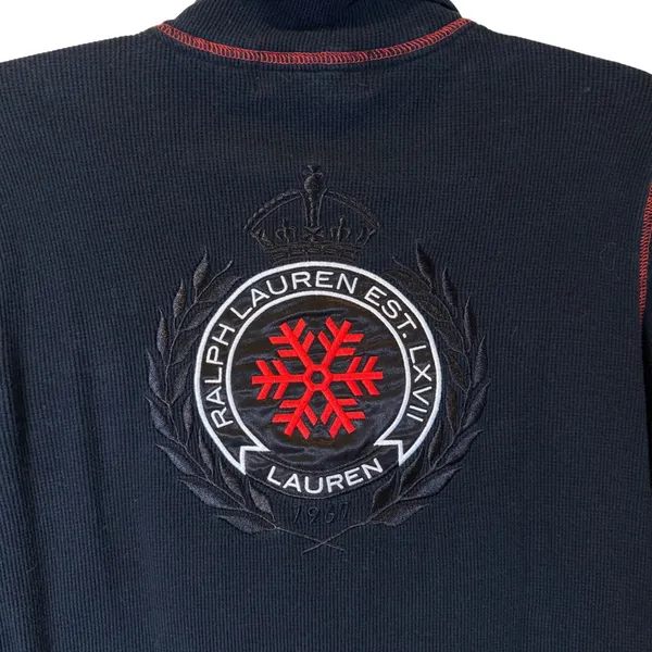 Lauren Ralph Lauren Active‎ Womens Black Waffle Knit Quarter Zip Pullover Small - Image 5