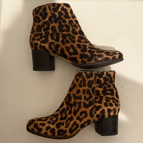 Sam Edelman Edith Leopard Print Bootie Ankle Boots Size 6 Block Heel - Image 11
