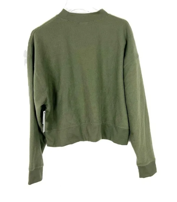 NWT Abound Brushed Knit Mock Neck Fleece Pullover in Olive Night Green Size XL - Image 8