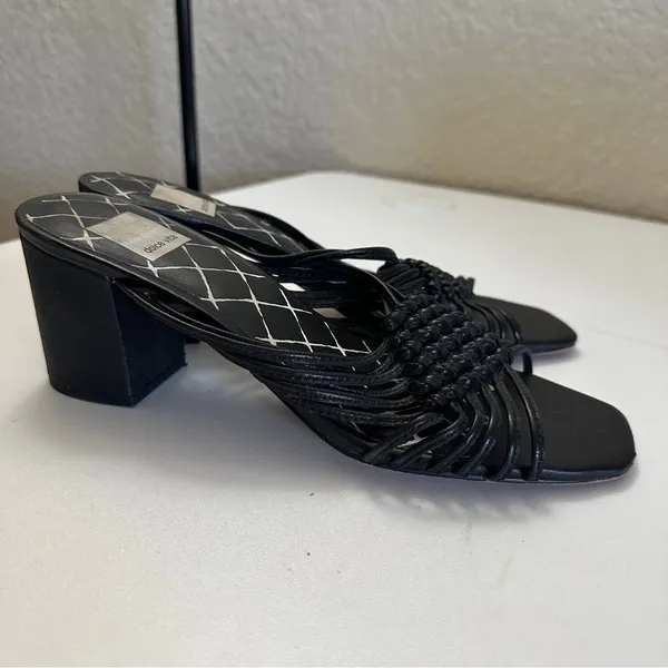 Dolce Vita Black Delana Woven‎ Leather Sandals 7.5 Block Heel - Image 12