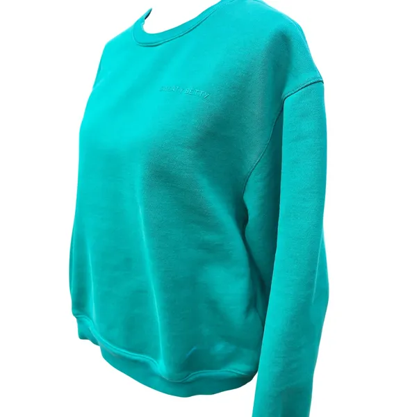 Sweaty‎ Betty -835 Elevate Sweatshirt Green Teal Crewneck Fleece SB9170 Womens M - Image 2