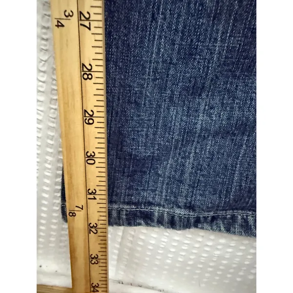 VTG Y2K Women's Lee Jeans Size 10L Dark Wash Stretch Denim Bootcut Long - Image 6