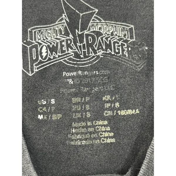 Mighty Morphin Power Rangers Distressed‎ Acid Wash Muscle Tank Top Women S Gray - Image 8