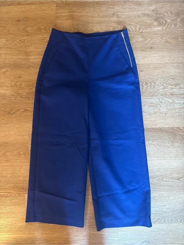 Zara Royal Blue High-Waist Wide-Leg Pants - Image 6