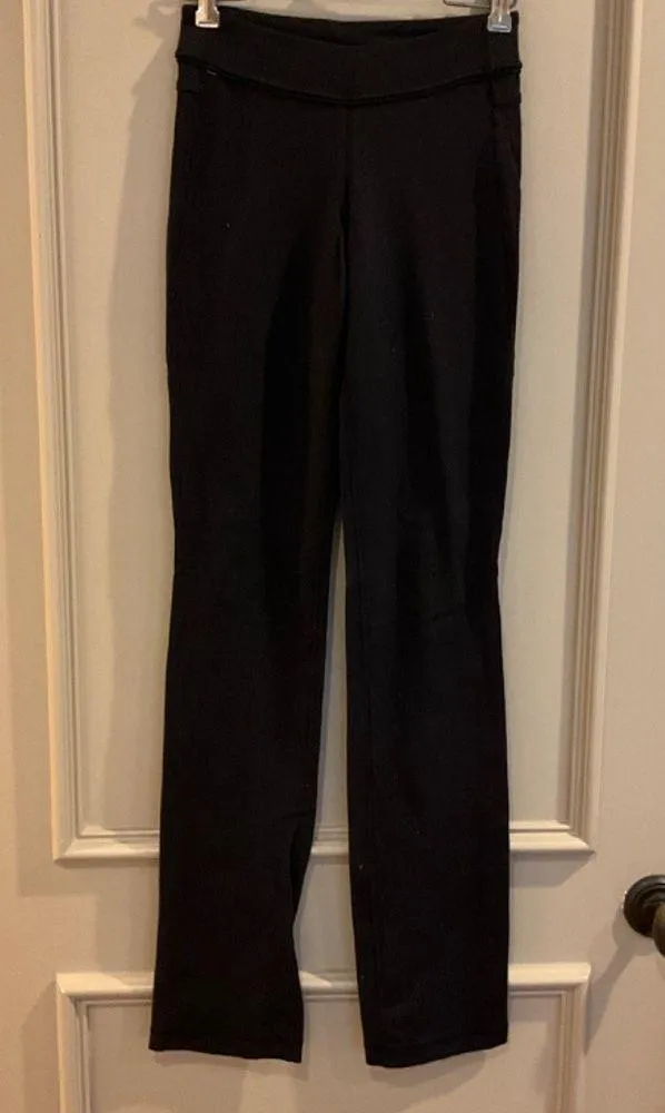 LULULEMON Black Long Leggings Back Pockets Size 2 - Image 3