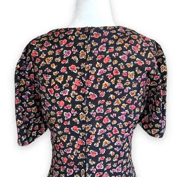 Rampage Vintage 90s Dress‎ Black Dark Floral Sweetheart Neckline Mini Forrest Fairy Boho - Image 8
