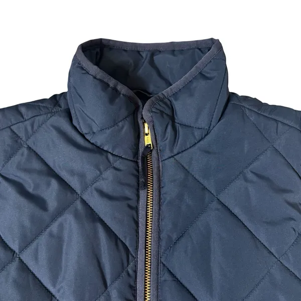 J Crew Mercantile Navy Blue Quilted Puffer Vest Size S Full Zip Equestrian NEW - Image 3