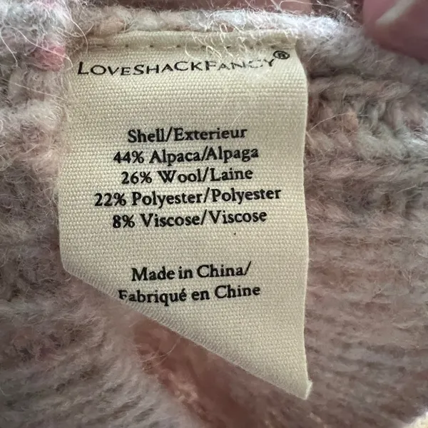 NWT LoveShackFancy Kingston Fringe Sweater - Alpaca Wool Size M - Image 8