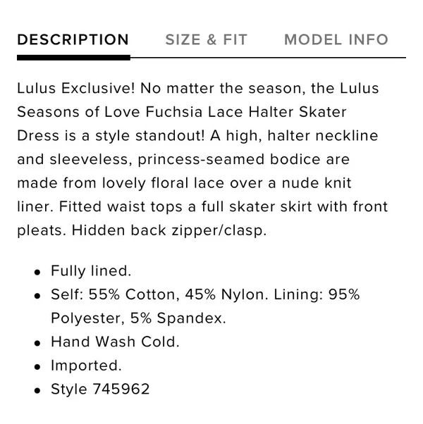Lulus Seasons Of Love Fuchsia Lace Halter Skate Dress - Image 4