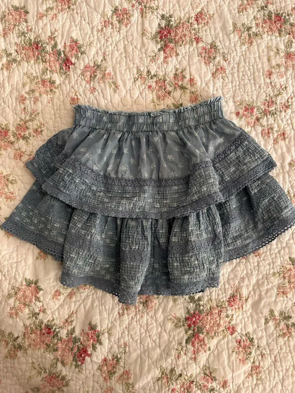 Aerie Ruffle Skirt Mini Blue - Image 3